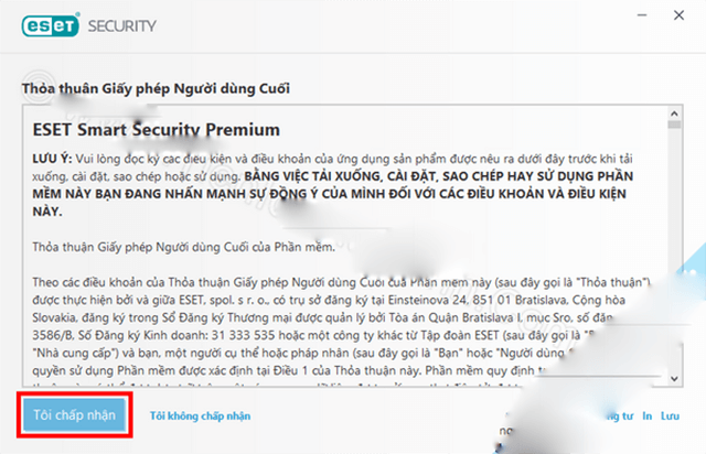 Cài đặt eset smart security 2