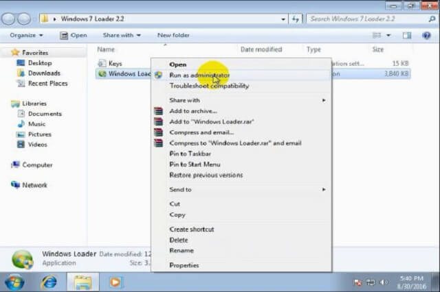 cách sử dụng Windows Loader 2.2.2 bước 1