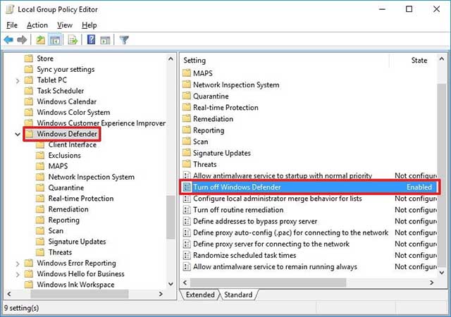 Tắt Windows Defender bằng Local Group Policy 1