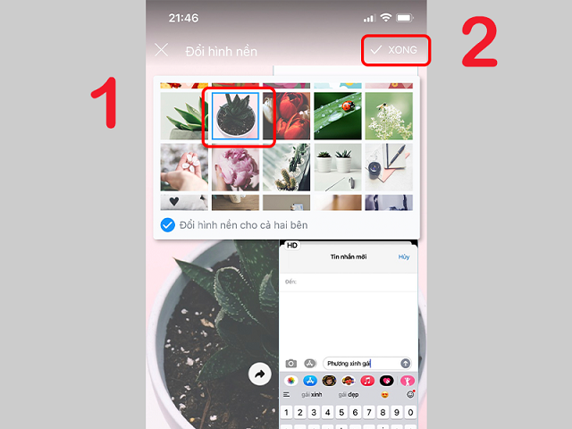 Thay đổi hình nền sẵn có trên Zalo 3