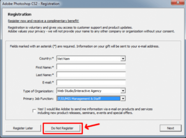 kích hoạt phần mềm Photoshop CS2-1