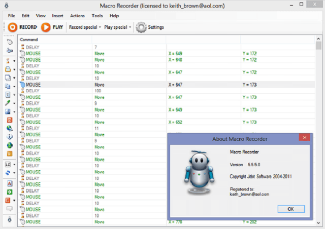 Jitbit Macro Recorder 5.8 hỗ trợ các hoạt động trên máy tính
