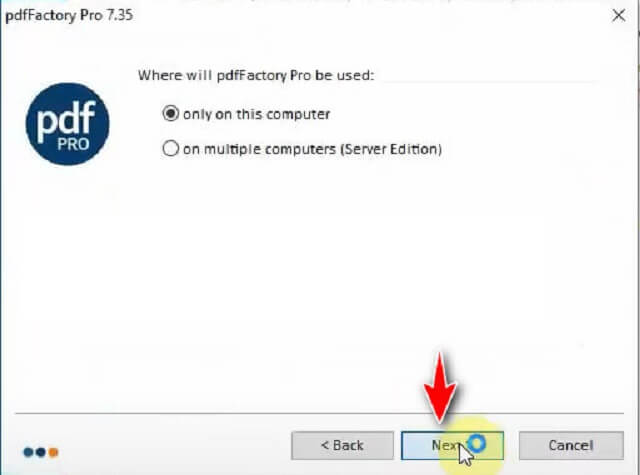 cài đặt PdfFactory Pro 7.35-3