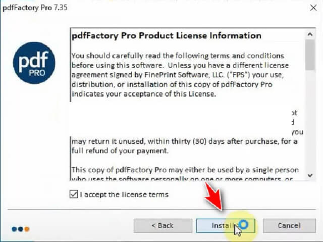 cài đặt PdfFactory Pro 7.35-4