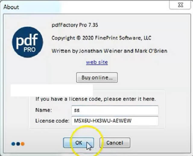 cài đặt PdfFactory Pro 7.35-6