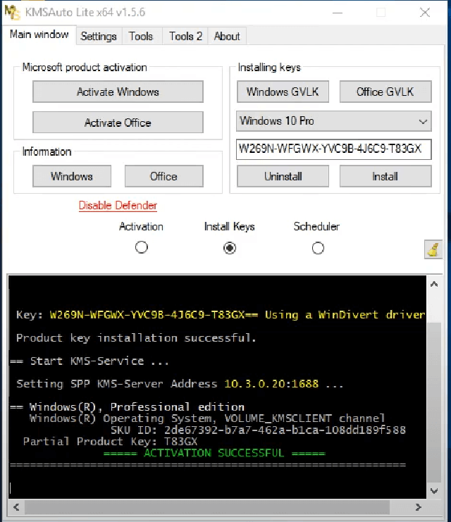 cài đặt KMSAuto 10