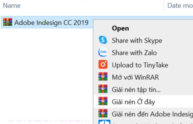 cài đặt Adobe Indesign CC 2019 bước 1