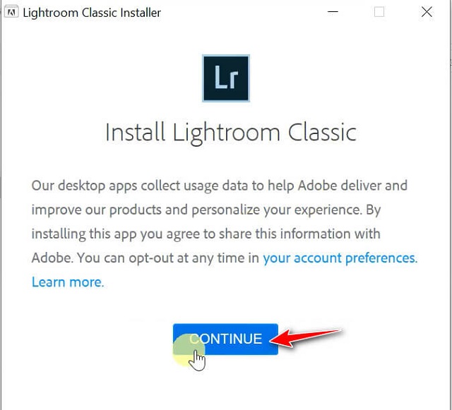 cài đặt Adobe Lightroom Classic 2020 bước 2