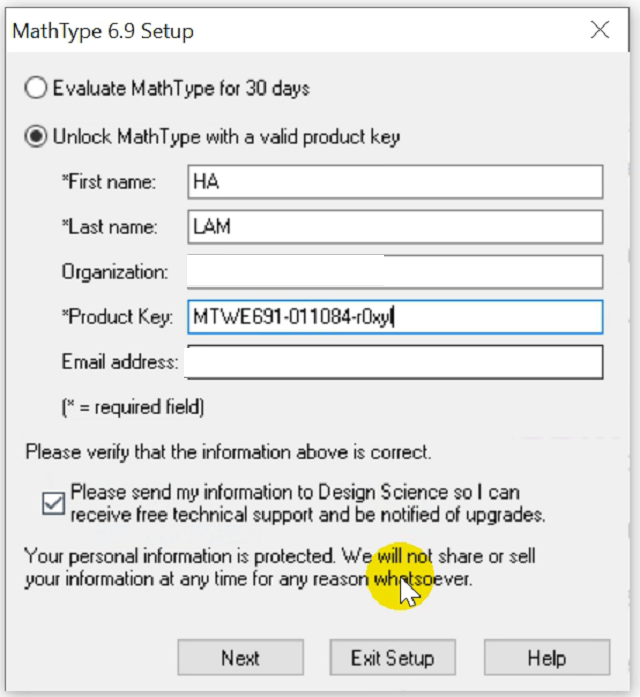 cài đặt MathType 6.9 Full Crack 3