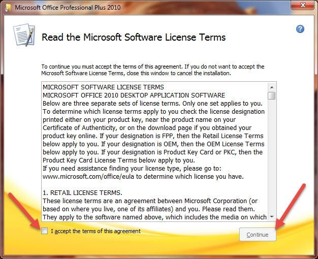 cài đặt Office 2010-2