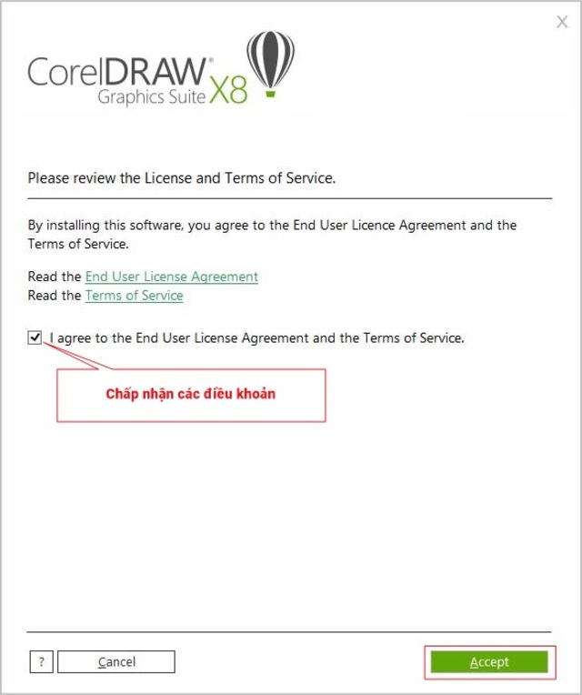 Cài đặt CorelDRAW X8 bước 3