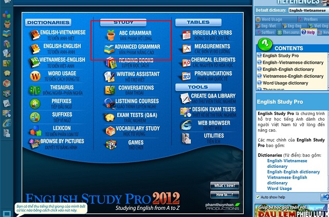 Phần mềm học tiếng Anh English Study Pro 2012
