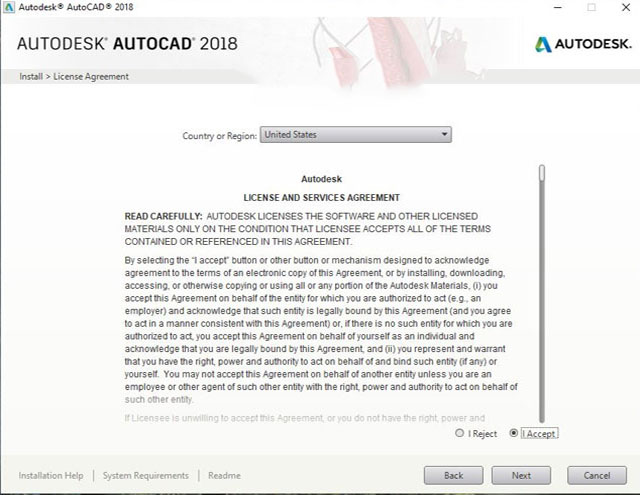Cài đặt autocad 2018