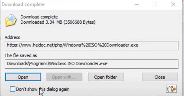B3: nhấp đúp chuột vào file Windows ISO Download Loader để cho ứng dụng chạy