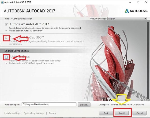 Cách cài đặt autocad 2017