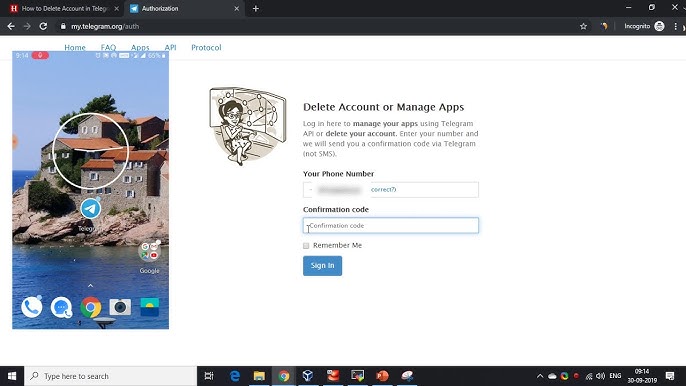 Cách xóa tài khoản Telegram trên máy tính