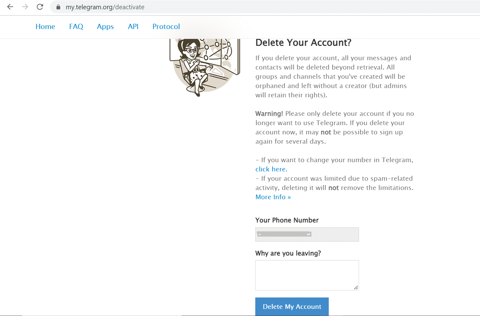 Cách xóa tài khoản Telegram trên máy tính